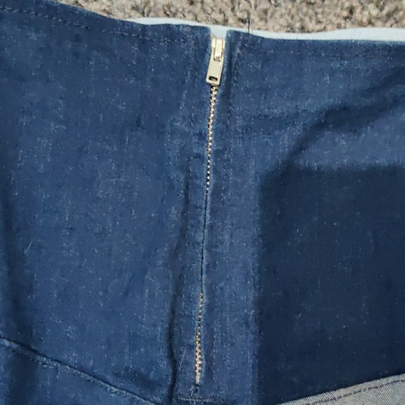 Denim patchwork skirt, multiple tones of denim!!! - Picture 3 of 4